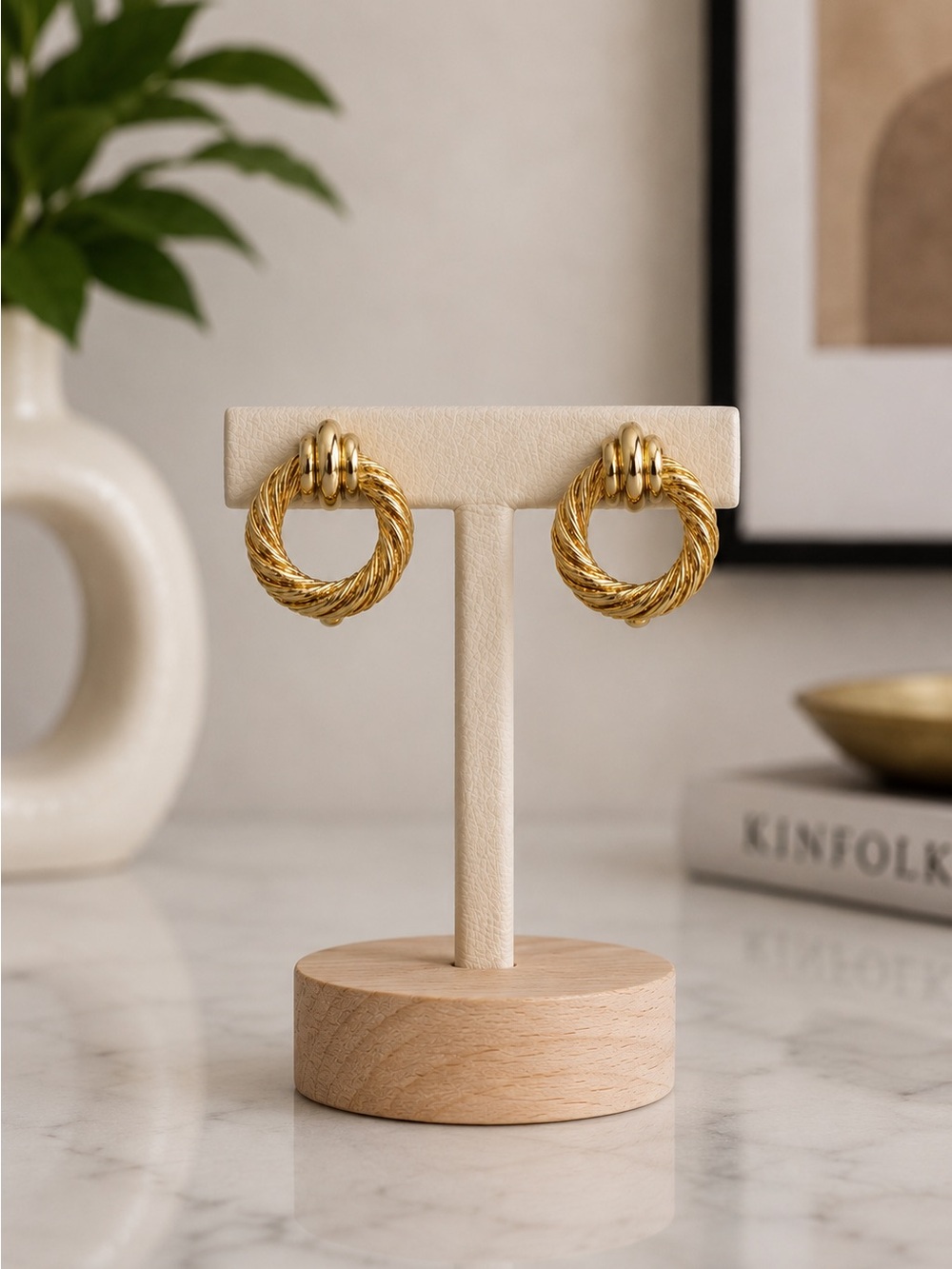 Dior Gold Twisted Hoop Clip-On Earrings